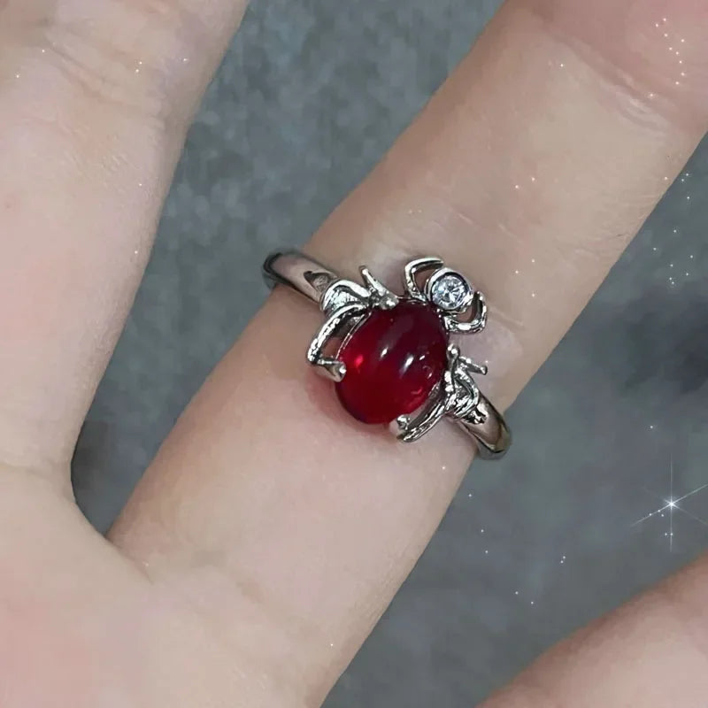 Bague Cœur Cristal Rouge