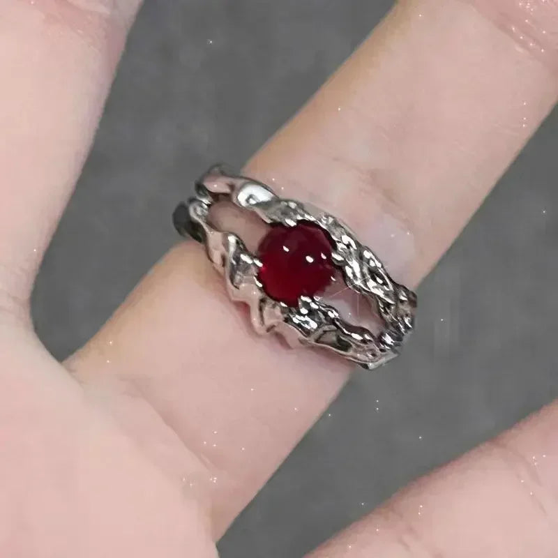 Bague Cœur Cristal Rouge