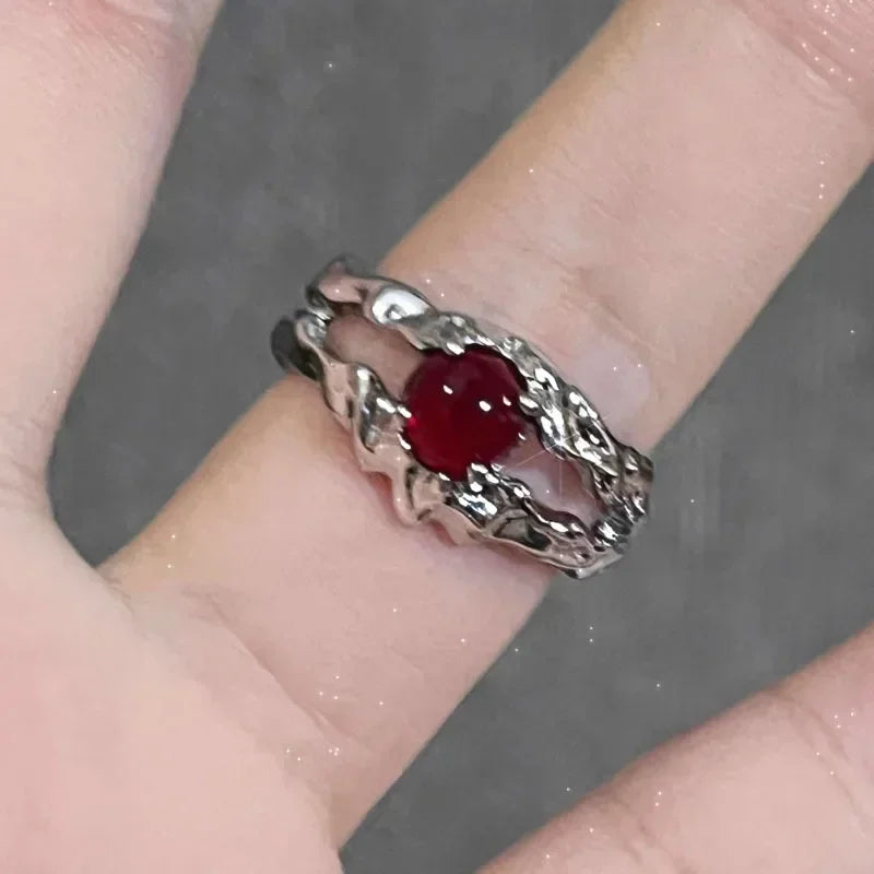 Bague Cœur Cristal Rouge