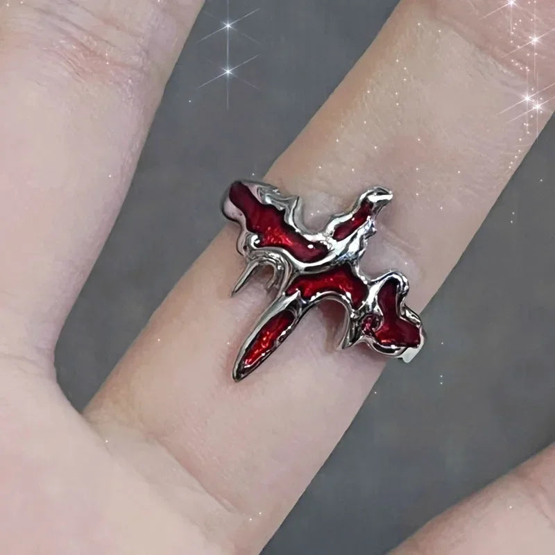 Bague Cœur Cristal Rouge