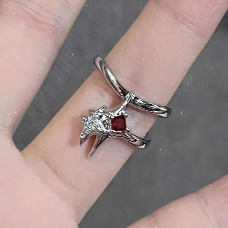 Bague Cœur Cristal Rouge