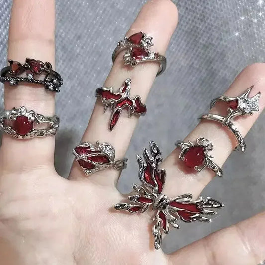 Bague Cœur Cristal Rouge