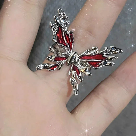 Bague Cœur Cristal Rouge